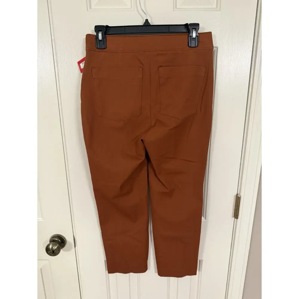 NWT Spanx Women's On-the-Go Ankle Slim Straight Pant Bronze Glow M Medium Petite